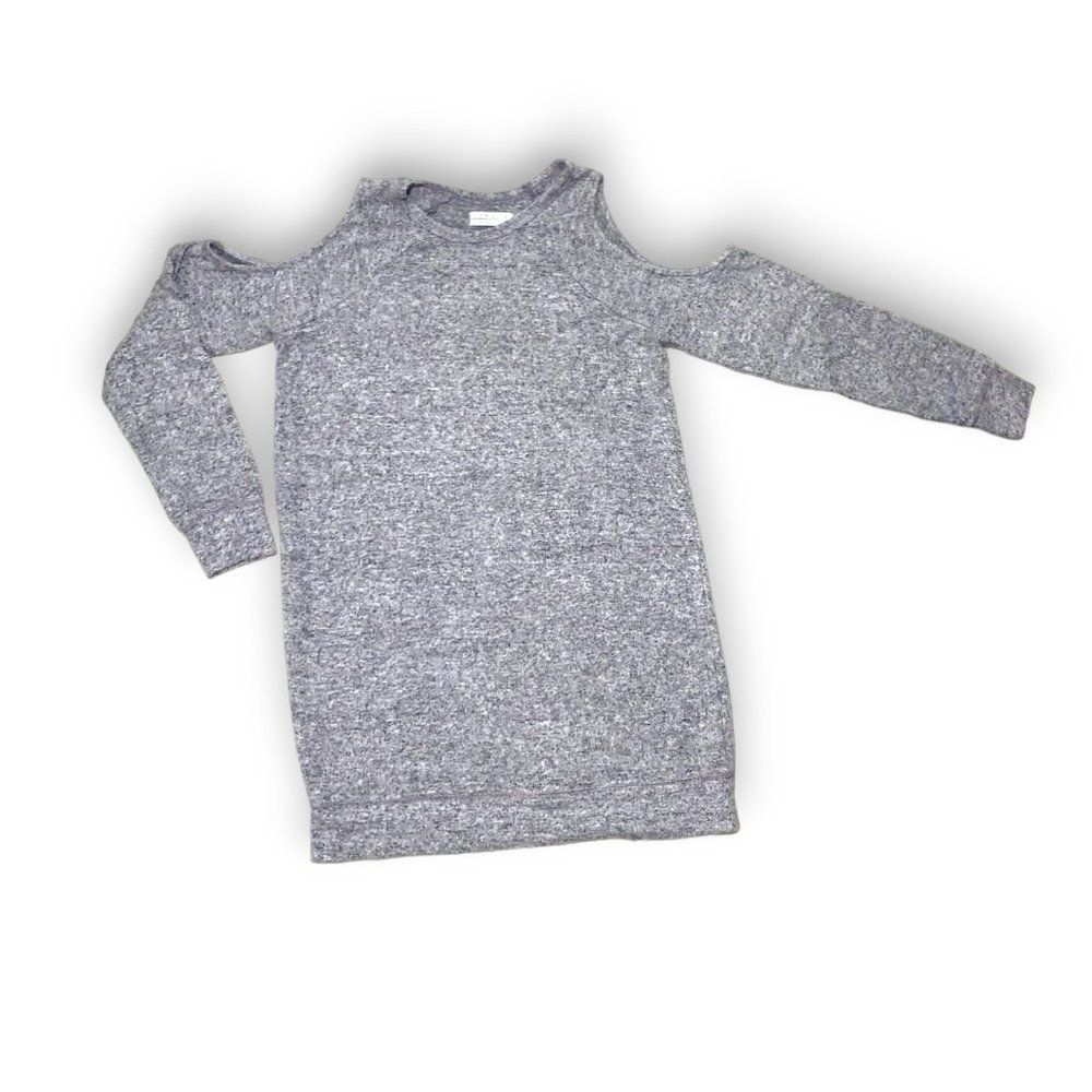 Abercrombie & Fitch Cold Shoulder Knit Heather Gray Casual Dress